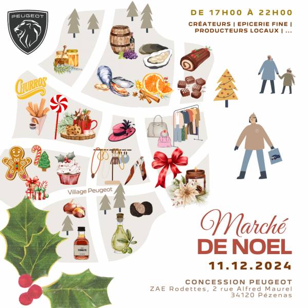 Marché de noël : mercredi 11 décembre de 17h00 à 22h00 à la concession !